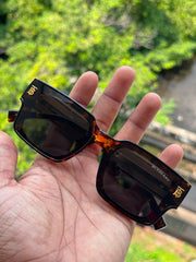 Tortoiseshell Rectangular Sunglasses for Men & Women